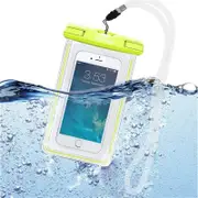 RH11 1pc Luminous Waterproof Phone Case Underwater Swimming Case Phone Pouch For iPhone Samsung Xiaomi Huawei 5.5"-Green