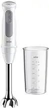 Braun MultiQuick 5 MQ 50001 M Hand Blender with PowerBell Plus Technology, Mini Bucket 21 Speeds + Turbo, Easy Click Plus System, Ergonomic Mixer, Steel Shaft, 600 ml Cup, 1000 W, White