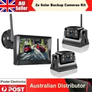Digital Wireless 5" Monitor 2x Backup Cameras Battery Magnetic Base For Caravan