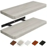 Floating Shelves for Wall, Wood Shelves with Invisible Brackets 36 inches Grey