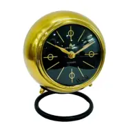 Metal Desk Alarm Clock, Retro Bedroom Table Vintage Analog, Ticking Gold Clock,