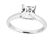 Princess Round Diamond Solitaire with Accents Engagement Ring 950 Platinum VVS