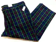 Mens Brooks Brothers Red Fleece Pants Size 56 X 30 Tartan Plaid NWT (nn25)