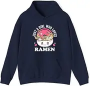 [X.Style] Just a Girl Who Loves Ramen Japanese Noodles I Love Ramen ds028 Hoodie Navy S