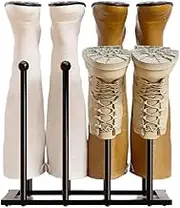 MOTRAIN Freestanding Boot Rack Organizer, Vertical Shoe Storage for 4 Pairs, Prevents Creases and Sagging, Space-Saving Design for Entryways, Closets, Bedrooms or Outdoor Use (Black)