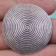 Pendant circle pure silver Thai Karen hill tribe handicraf