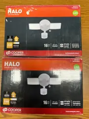 2-HALO LED TWIN HEAD MOTION ACTIVATED LIGHT FIXTURES