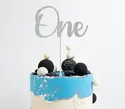 Silver One birthday Cake Topper | 1st Birthday Cake Topper