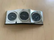 10 PCS OF 3-IN-1 BLACK/ SILVER QUARTZ DESKTOP CLOCK/ THERMOMETER/HYDROMETER NEW