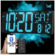 17.2" Large Digital Wall Clock Bluetooth Sync Time, Precise Atomic Clocks wit...