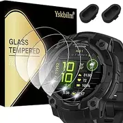 （3+2 Pack） for Garmin Instinct 3 45mm AMOLED/Solar Screen Protector, Charger Port +[Anti-Scratch] 9H Hardness Tempered Glass Screen Protective Film