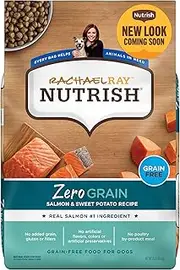 Rachael Ray Nutrish Zero Grain Natural Dry Dog Food, Grain Free Salmon & Sweet Potato Recipe, 23 Lbs