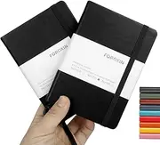 FOROXIN Lined Pocket Journal Notebook, 2 Pack, (Black), 160 Pages, Small, 3.86 inches x 5.51 inches - 100 gsm Thick Paper, Hardcover