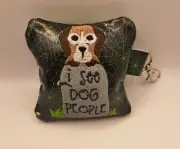 I See Dog People, Spooky Handmade Embroidered Dog Poo Bag Holder