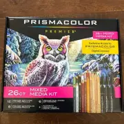 Prismacolor Premier 26ct Mixed Media Kit Digital Lesson Colored Pencils Markers