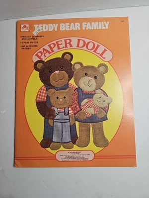 TEDDY BEAR FAMILY Paper Doll Book Whitman Uncut 1980 Vintage