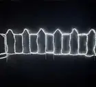 White Picket Fence Rope Light Motif