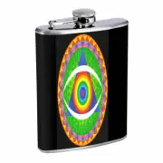 Rainbow Triangle Symbol Em1 Flask 8oz Stainless Steel Hip Drinking Whiskey