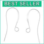 100pcs Authentic 925 Sterling Silver Earring Hooks - 50 Pairs, Elegant 18mm