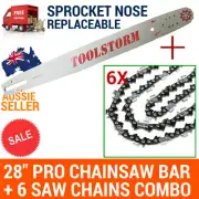 28" PRO CHAINSAW BAR AND 6 SAW CHAINS COMBO 3/8 063 92DL FOR STIHL CHAINSAW