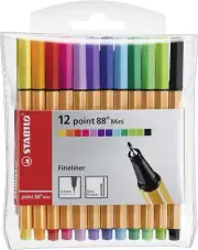 Fineliner Point 88 MINI - Wallet of 12 - Assorted Colors