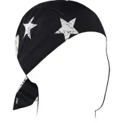 Zan Flydanna® Micro-Mesh Polyester Headwrap - Black/White Flag ZM091