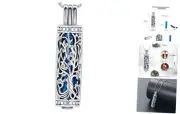 Urn Necklace for Ashes with Hollow Vial Cylinder Cremation Jewelry Silver-blue