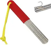 V-Groove Dart Sharpener, Portable Precision Slim Double Sided Diamond Grinding File, Compact Slim Fishing Hook Hone Sharpening Tool for Fishing Grinding Rapid Sharpening Reduced Bounce Outs