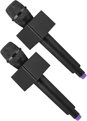 ERINGOGO Realistic Boys and Girls Fake Microphone 2 Pack Mini Plastic Mic Stage Props for Boys and Girls Parties