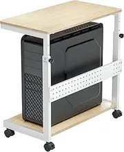 [EUREKA ERGONOMIC] Computer Tower Stand, Height Adjustable PC Stand,2-Tier ATX-Case CPU Holder Home Office Gaming Accessories with Rolling Wheels & Mouse Pad,Maple