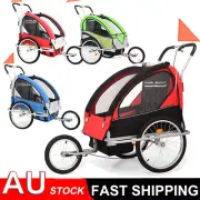 Kids Bike Trailer Bicycle Pram Stroller Children Jogger Red Blue Green