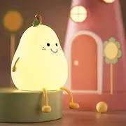 LEDHOLYT Night Light for Kids, Cute Silicone Pear Lamp, Yellow, Silicone Material, Kids Room Decor