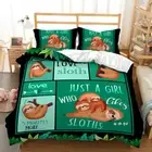 Cute Sloth Duvet Cover Doona Cover Double Queen Bedding Quilt Cover Pillowcase