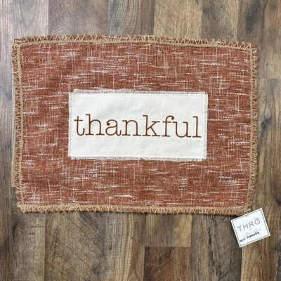 Thro Marlo Lorenz Thankful Throw Pillow Cover 14x20 NEW w TAGS Fall Decor