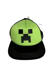 Minicraft Hat Cap Creeper Youth Snapback Green/Black OSFM