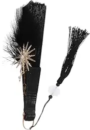 GREENADSCAPE Retro Hand Fan Vintage Style Folding Fan Tassel Hand Held Portable Elegant for Parties Travel