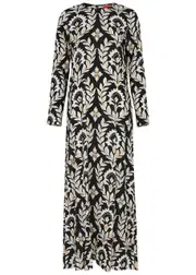 LA Double J Swing Printed Maxi Dress - Black - M (UK12 / M) M (UK12 / M)