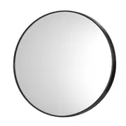 Oikiture 60cm Wall Mirrors Round Makeup Mirror Home Decro Black Living Room