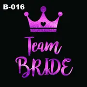 Crown Team Bride Hot Pink Hot Pink Hens Party Temporary Tattoo Sticker Bride Team Tribe Metallic Wedding