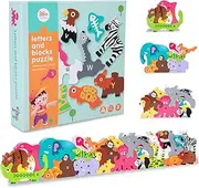 Happyramid Animals Stacking Toys for Toddlers 3: 26PCS Zoo Tetras Balance Tower Game Puzzle - Wooden Montessori Toys for 4 5 6 7 Year Old for Kids Boys Girls Birthday
