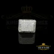 White 12.50ct Cubic Zirconia Cocktail Square Adjustable Ring From SZ 10 to 12