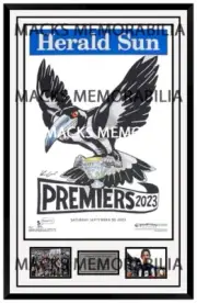 2023 AFL PREMIERS COLLINGWOOD MAGPIES PREMIERSHIP MARK KNIGHT FRAMED MEMORABILIA