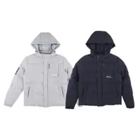在飛比找PChome24h購物優惠-KANGOL 外套 灰 深藍 連帽 保暖 鋪棉外套 中性 6