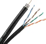 Skyline RG6 Coaxial Cable CAT5e Siamese Combo Cable (500ft Box | Black)