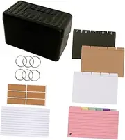 COOPHYA Index Card Storage Organizer with Lined Notepads Flashcard Box for Study Work