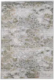 Celine Distressed Floral Green / Grey Rug