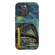 For iPhone 15 Pro Max Tough Case Compatible with MagSafe Painting Harbour Bridge