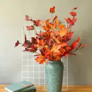 Set of 2 Artificial Maple Leaf Stems for Autumn Decoration