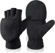 [BESSTEVEN] Winter Convertible Gloves Flip Top Mittens with Thick Thermal Warm Polar Fleece for Texting Photographing Running for Men and Women