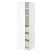 METOD / MAXIMERA high cabinet with drawers, white Enköping/white wood effect, 60x60x200 cm